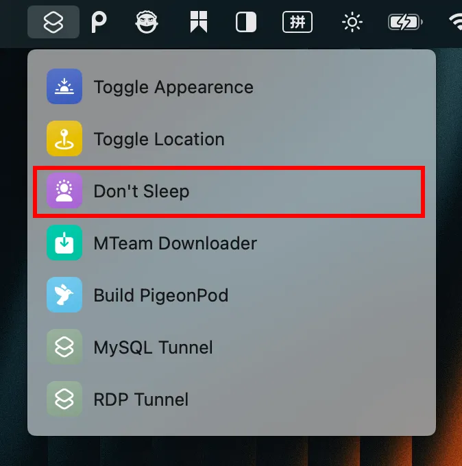 menu bar
